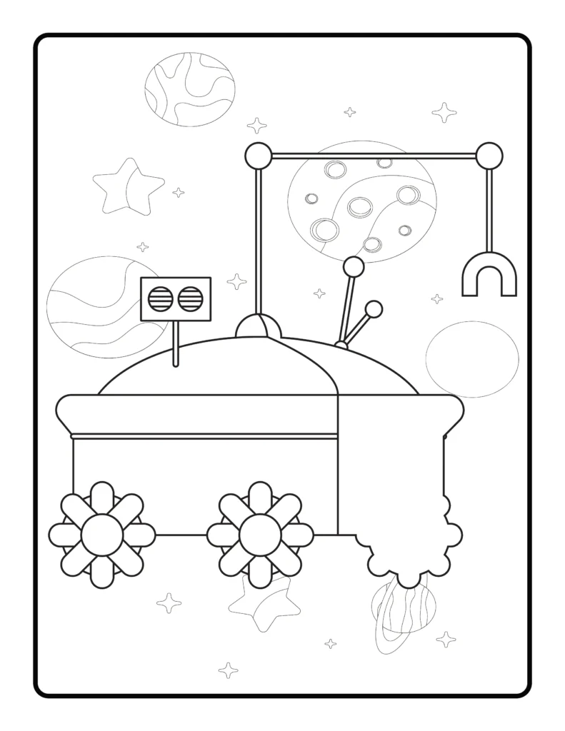 Space Coloring Page for Kids