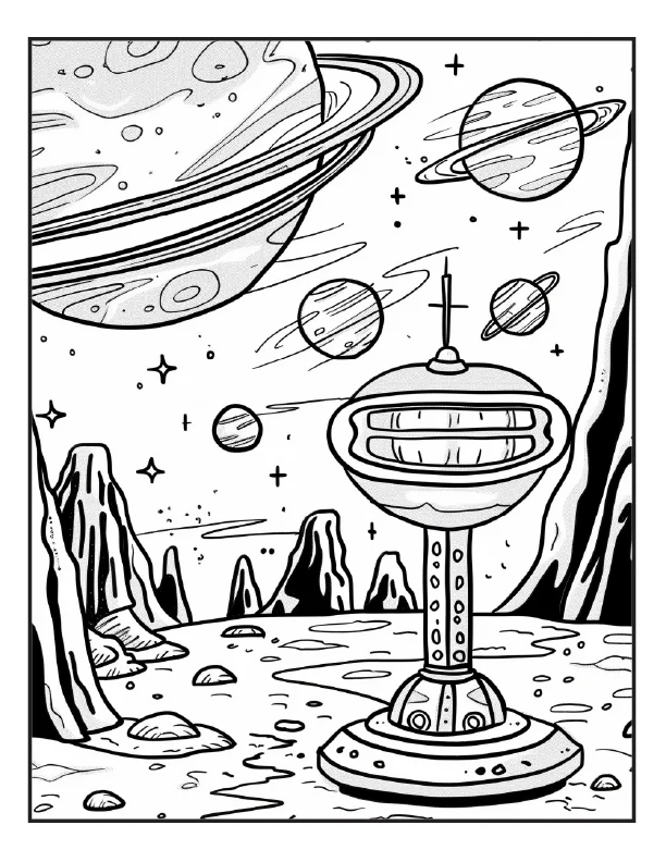 Space Coloring Pages for Kids