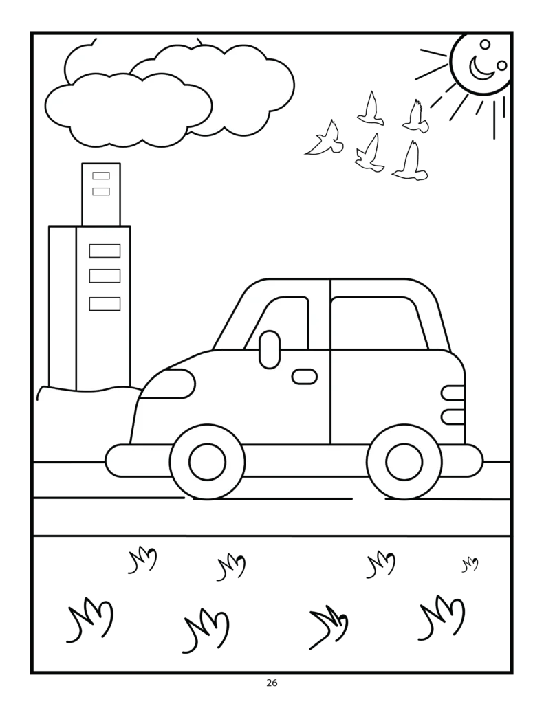 Vehicle Coloring Pages for Kids