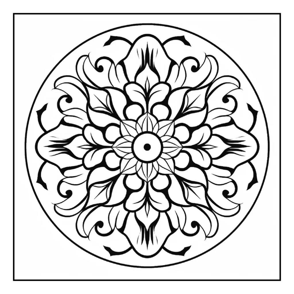 simple mandala coloring pages for kids,, volume - 1-121