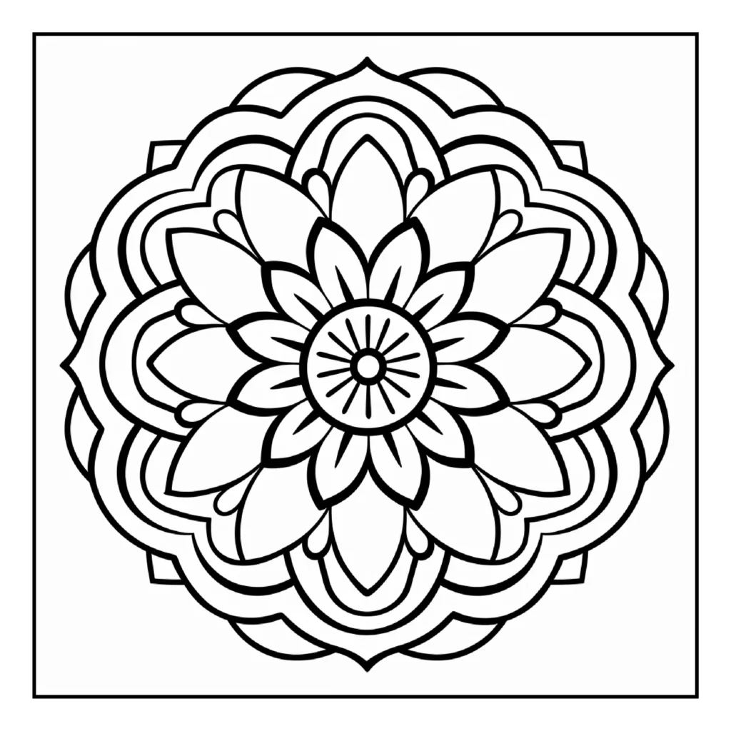 simple mandala coloring pages for kids,, volume - 1-121