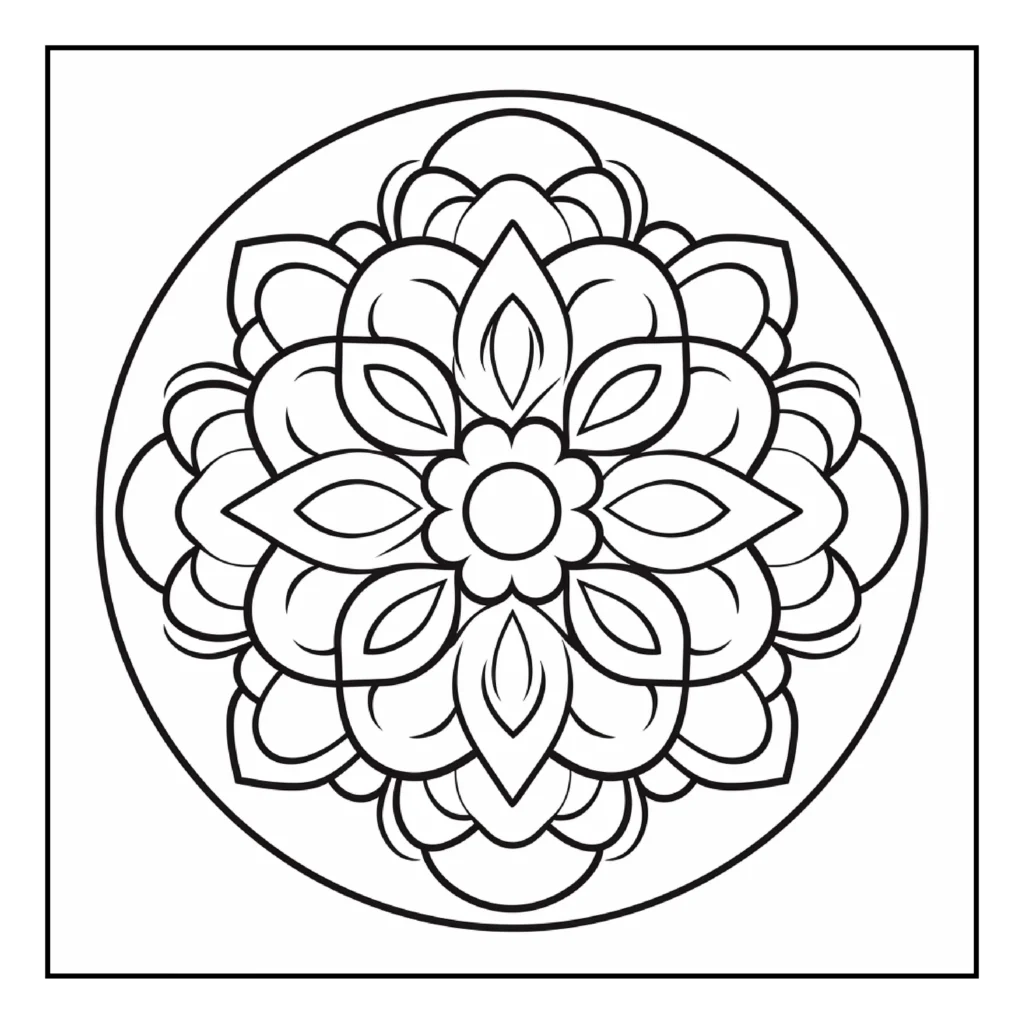 simple mandala coloring pages for kids,, volume - 1-121