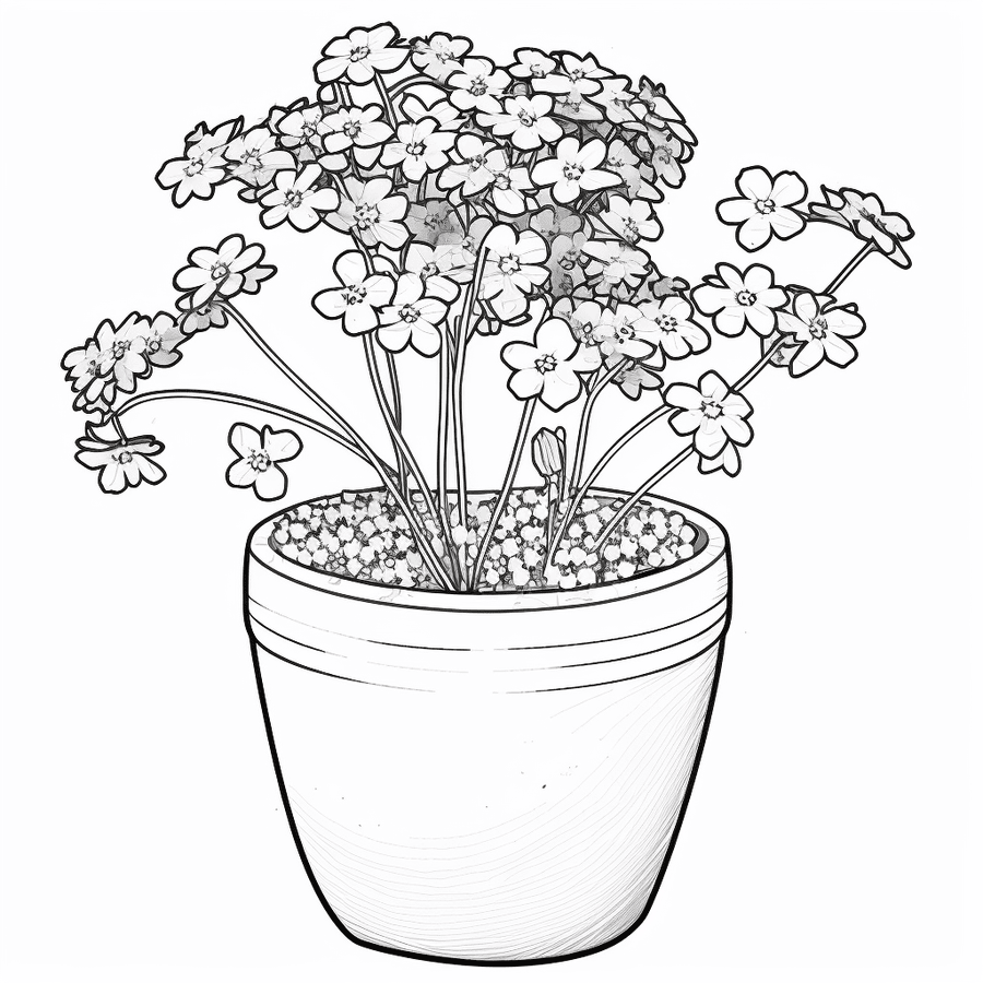 Flower Pot Coloring Pages