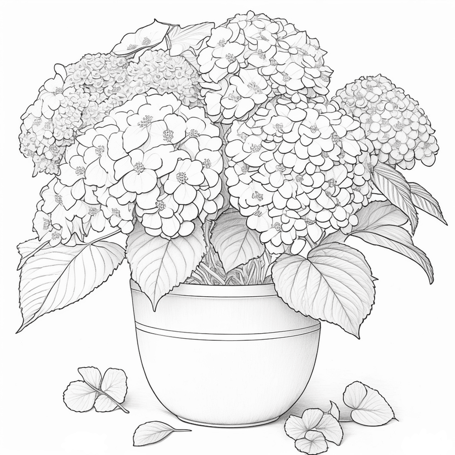 Flower Pot Coloring Pages