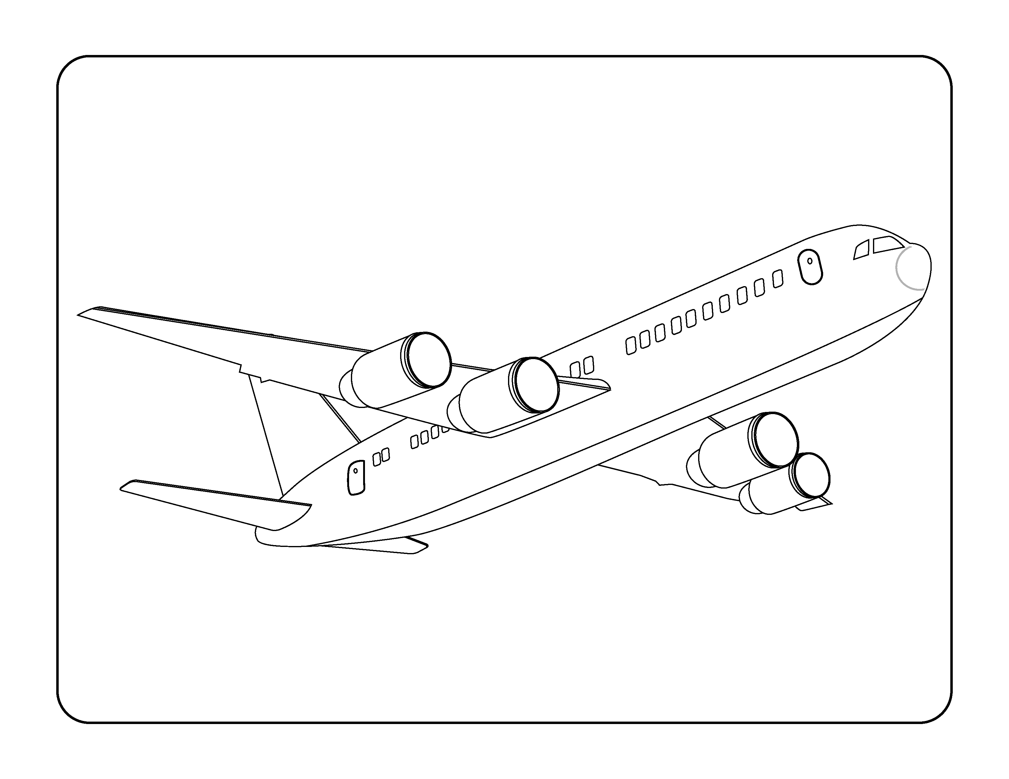 Free Airplane Coloring Page for Kids