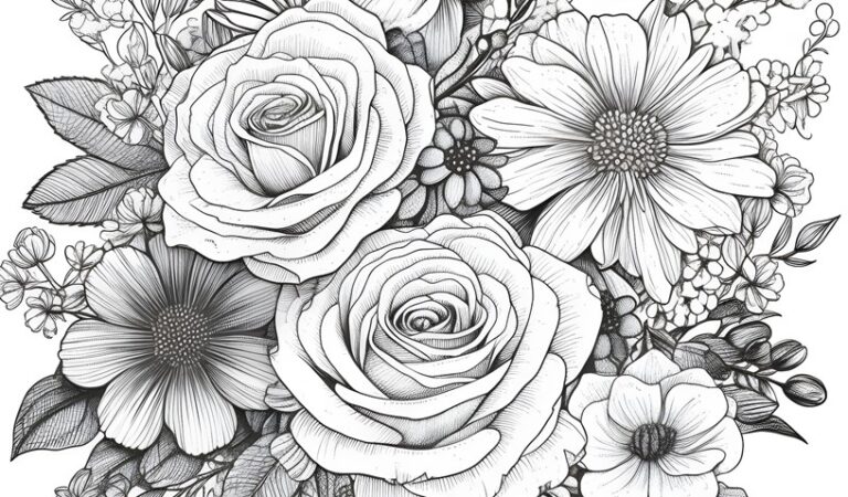 Beautiful Flower Coloring Pages