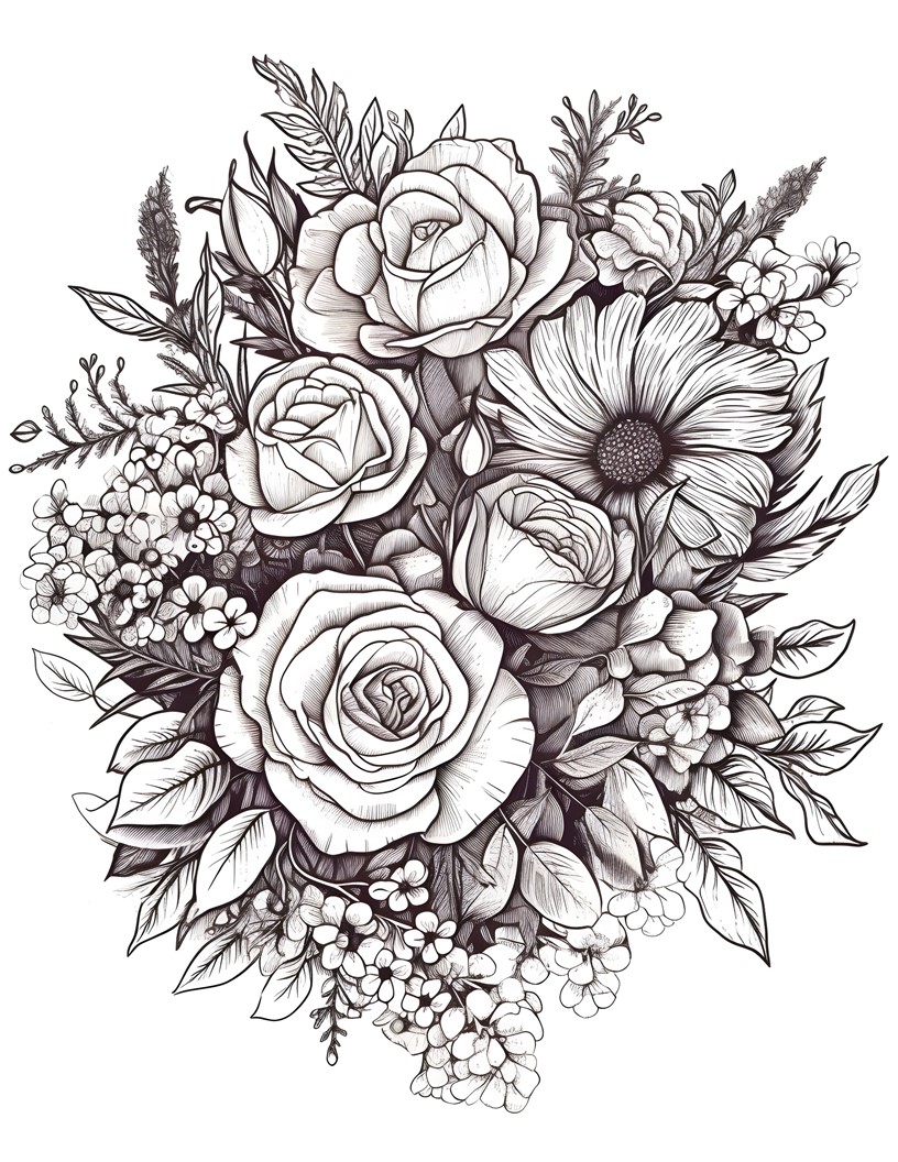 Beautiful Flower Coloring Pages _9689