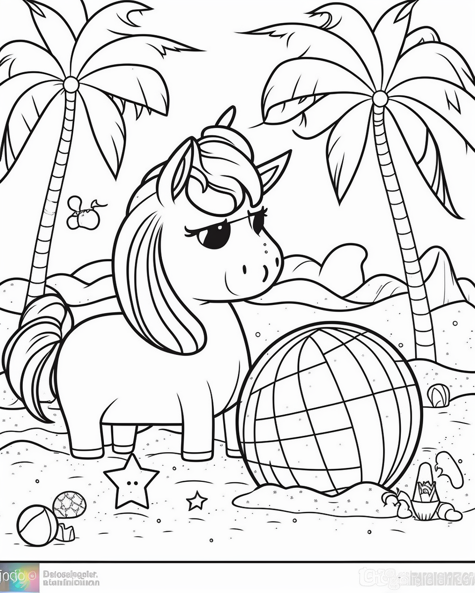 Cute Unicorn Coloring Pages vo _8171