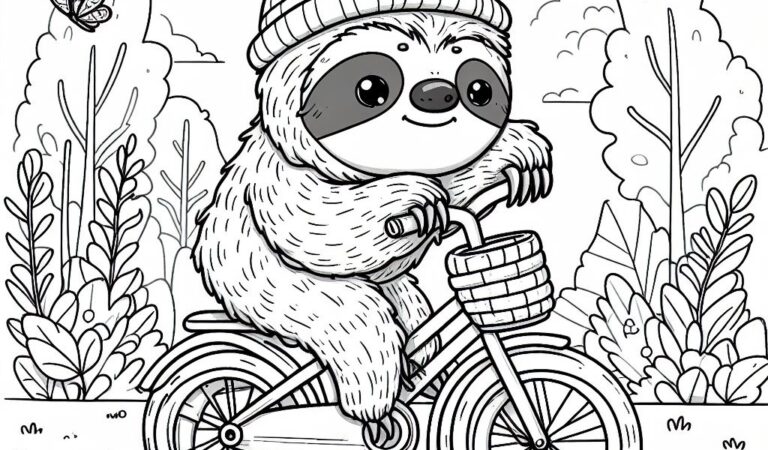 Free Sloth Coloring Pages