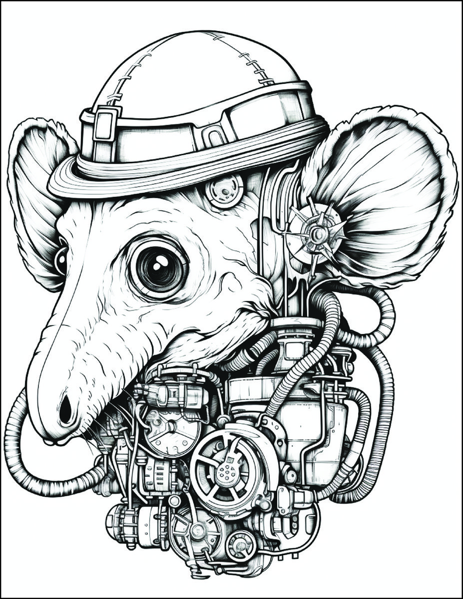 Free  Steampunk Animals Coloring pages _9999