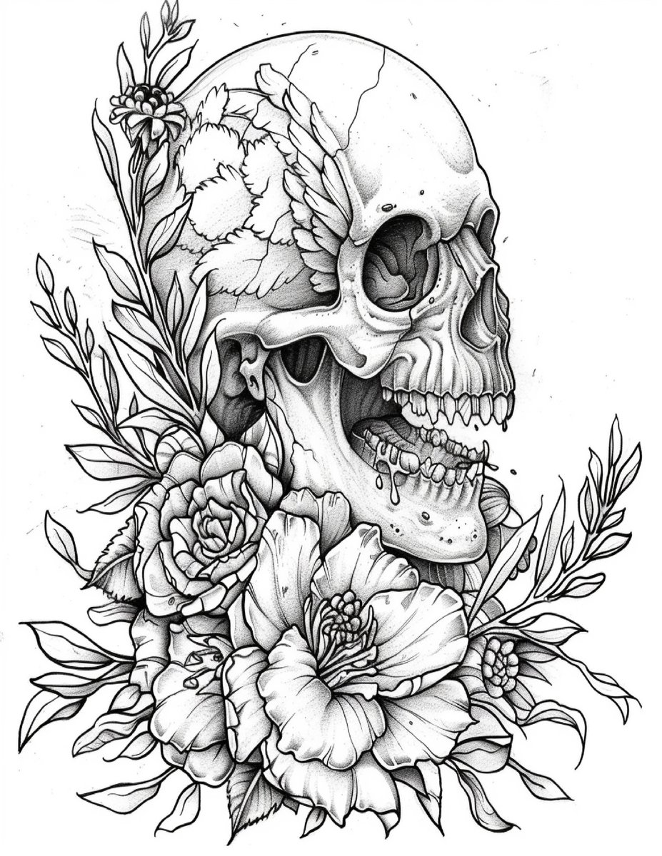 Free Vintage Tattoo Coloring Pages For Adult_8208