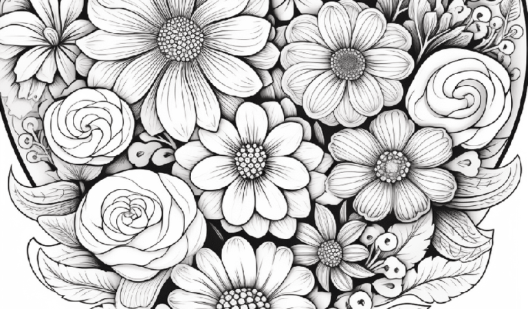 Heart Coloring Book Pages