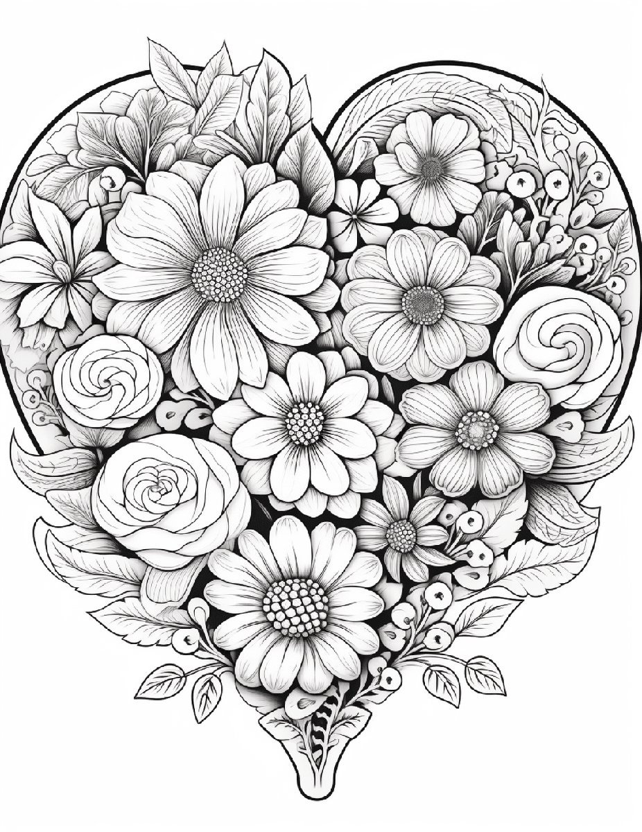 Heart Coloring Book Pages _6415