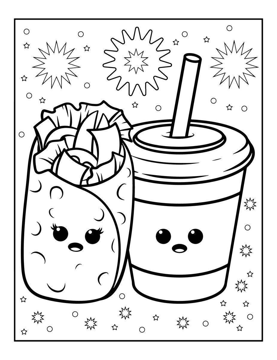 Kawaii Food Coloring Page _1855