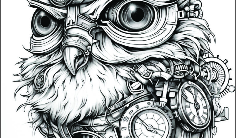 Printable Steampunk Animals Coloring pages