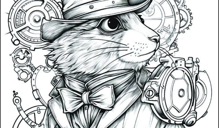 Printable Steampunk Animals Coloring pages