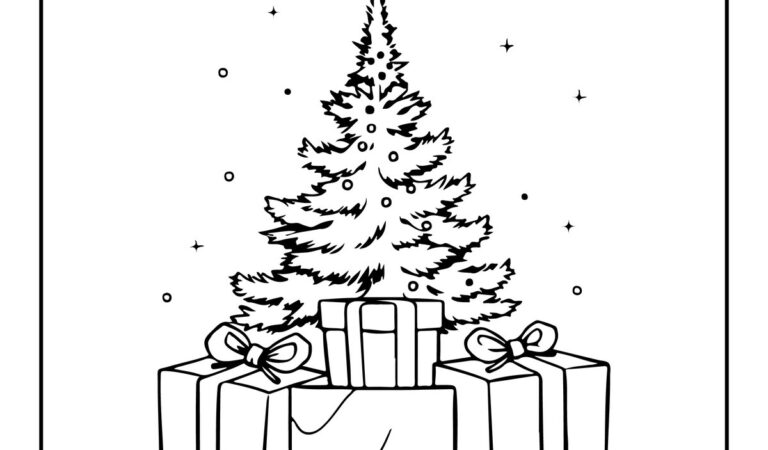 bold and easy christmas coloring pages