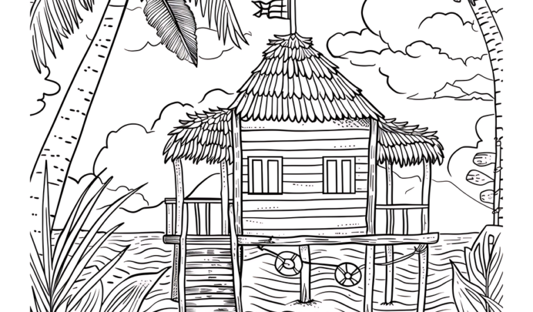 Beach Coloring Pages For