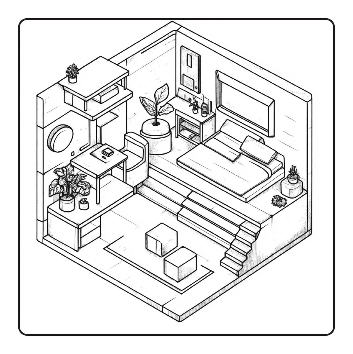 Cozy Spaces Coloring Pages for _4124