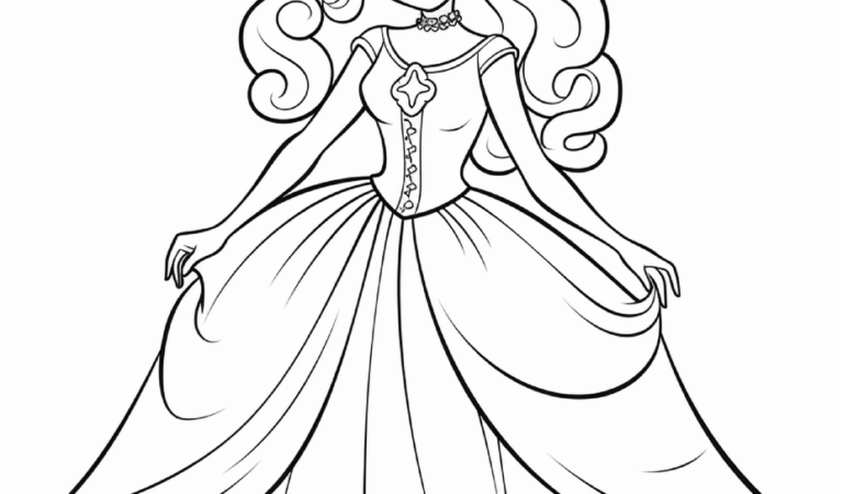 Cute Princess Coloring Pages for