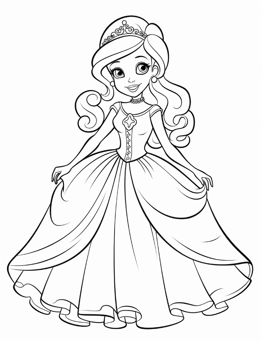 Cute Princess Coloring Pages for _7070