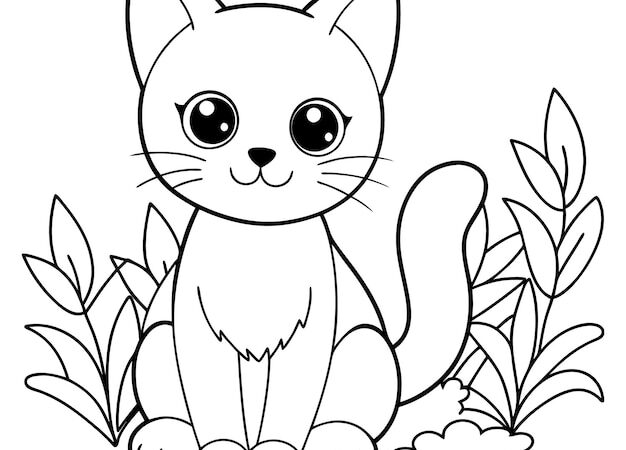 Big eye cute animal coloring pages