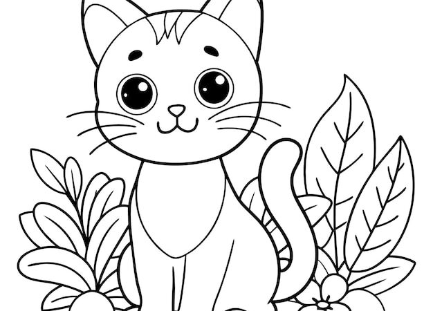 Cute animals with big eyes coloring pages