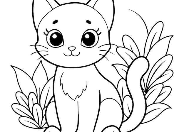 Cute animals with big eyes coloring pages