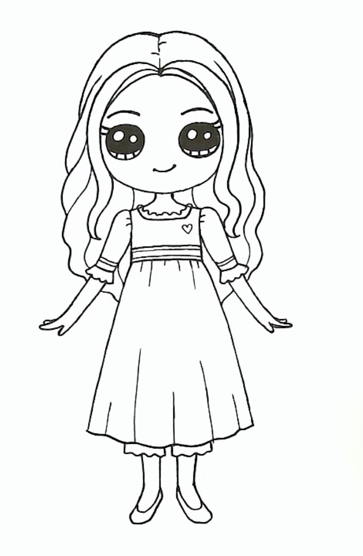 draw so cute coloring pages cute girl_2701