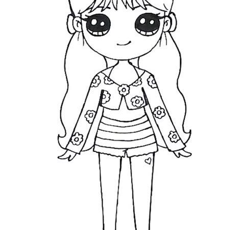 Draw so cute girl coloring pages