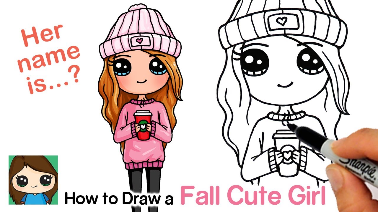draw so cute girl coloring pages_7454