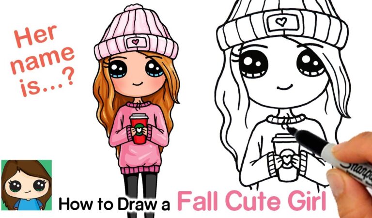 Draw so cute girl coloring pages