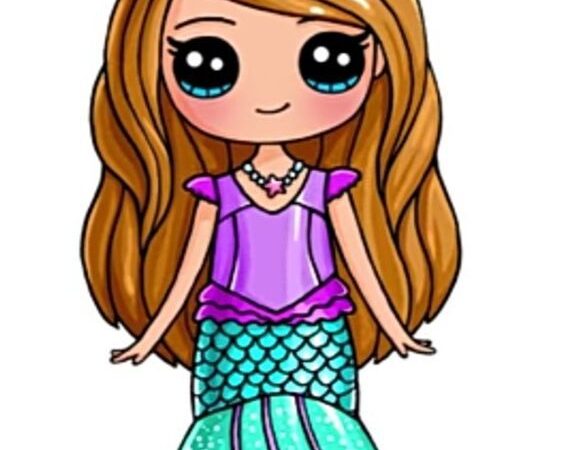 Draw so cute mermaid coloring pages for girls