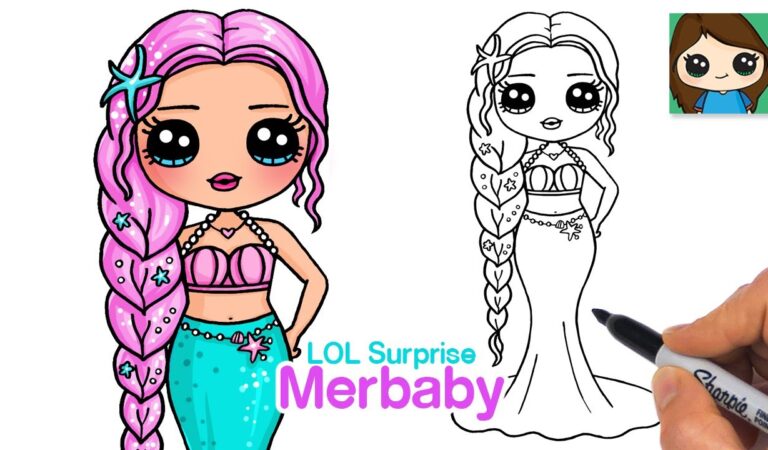 Draw so cute mermaid coloring pages for girls