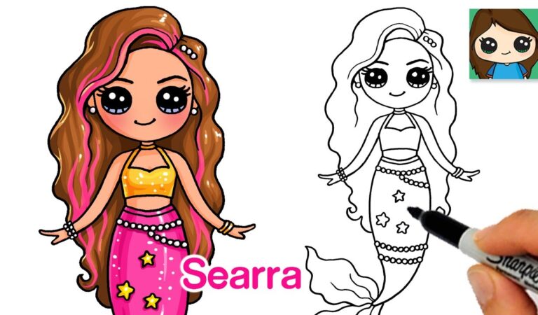 Draw so cute mermaid coloring pages for girls