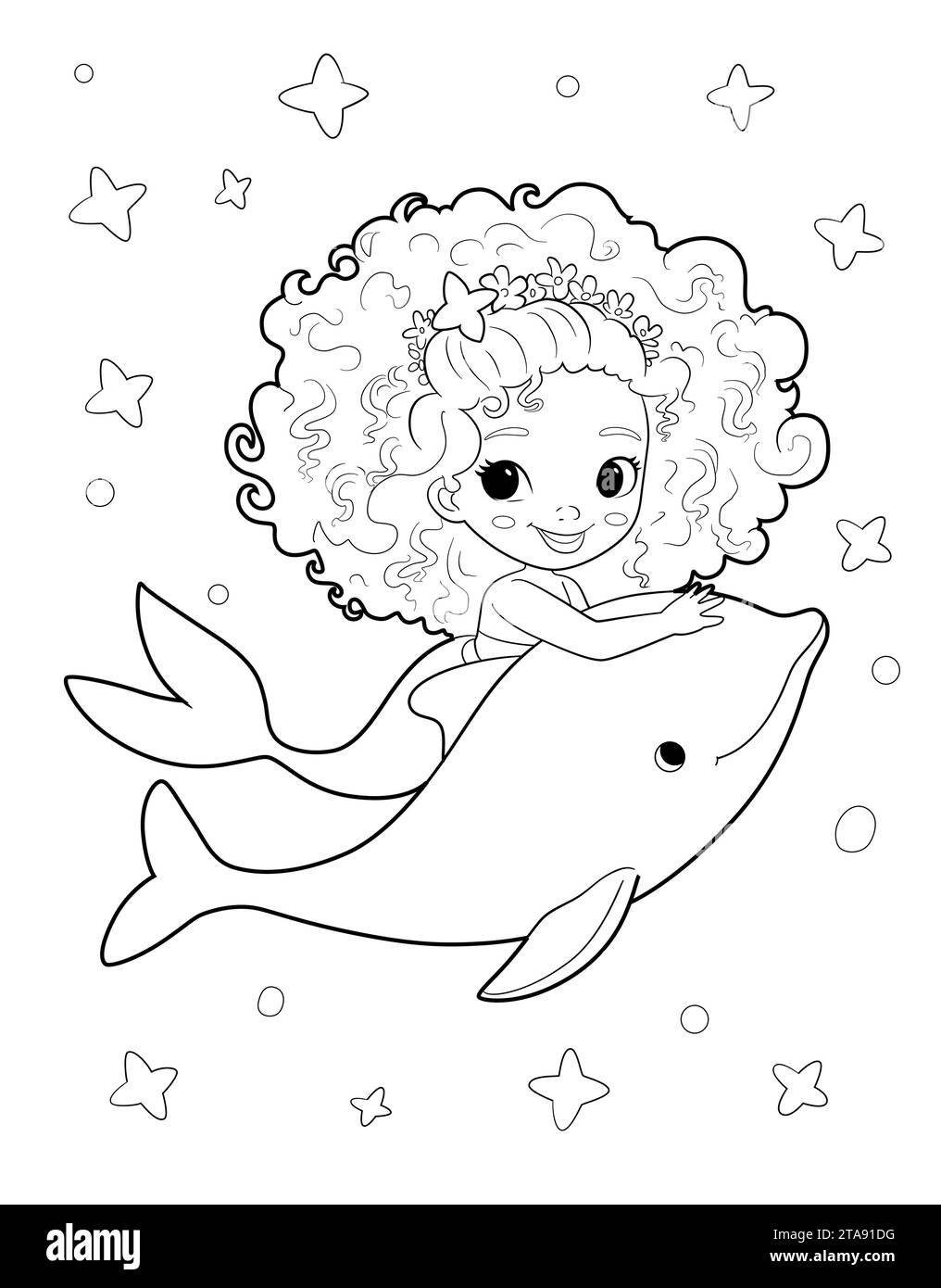 coloring pages mermaid dolphin_2949