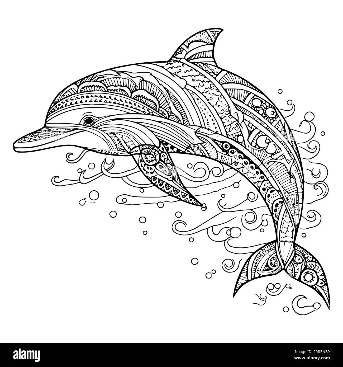 dolphin coloring page adults printable_6518