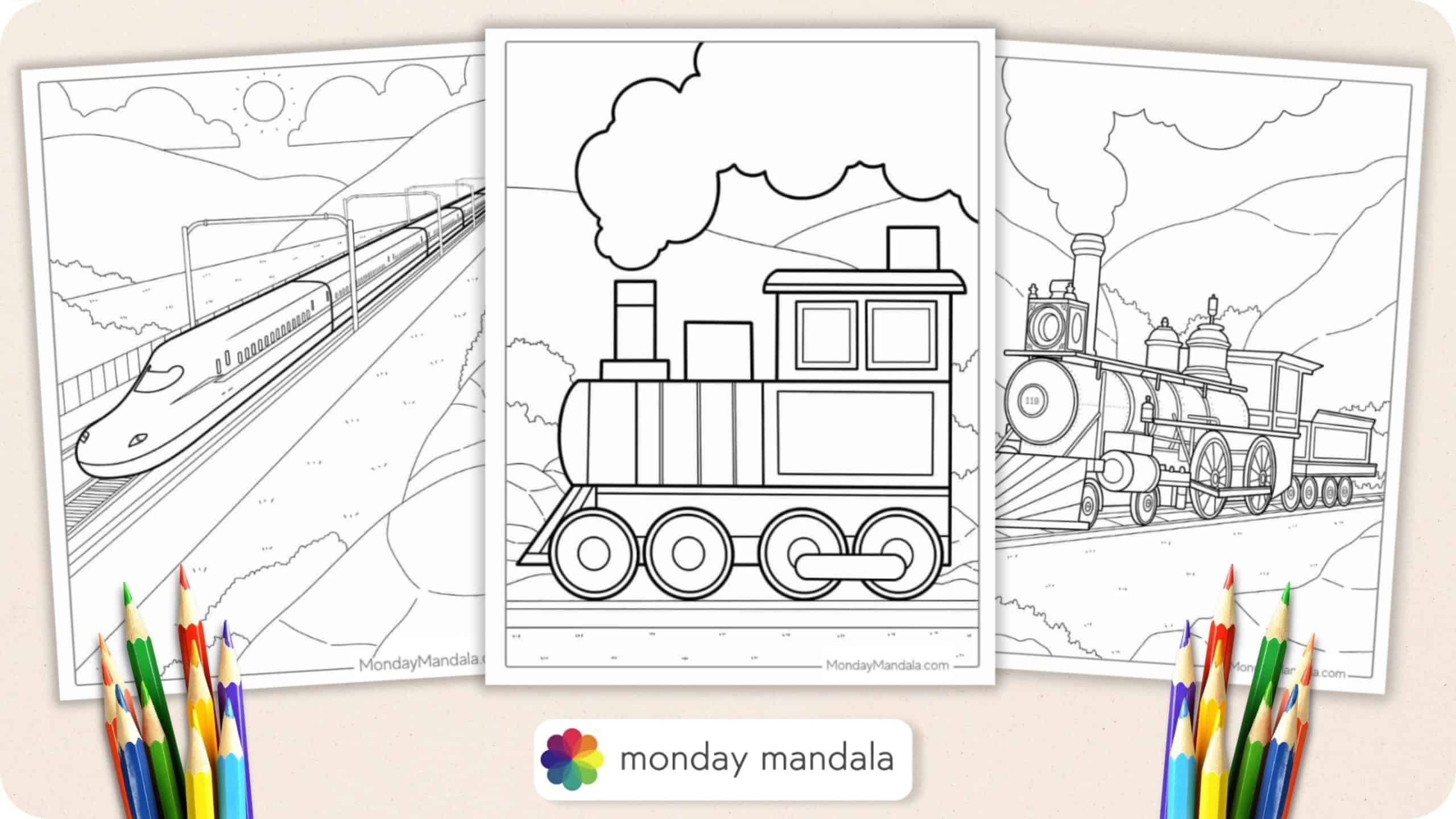 free train color pages for kids_4269