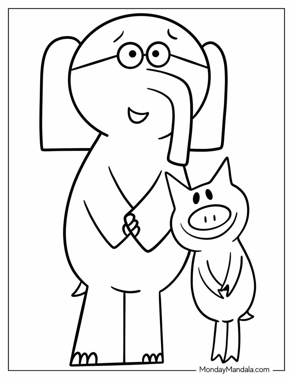piggie and elephant coloring pages_4362