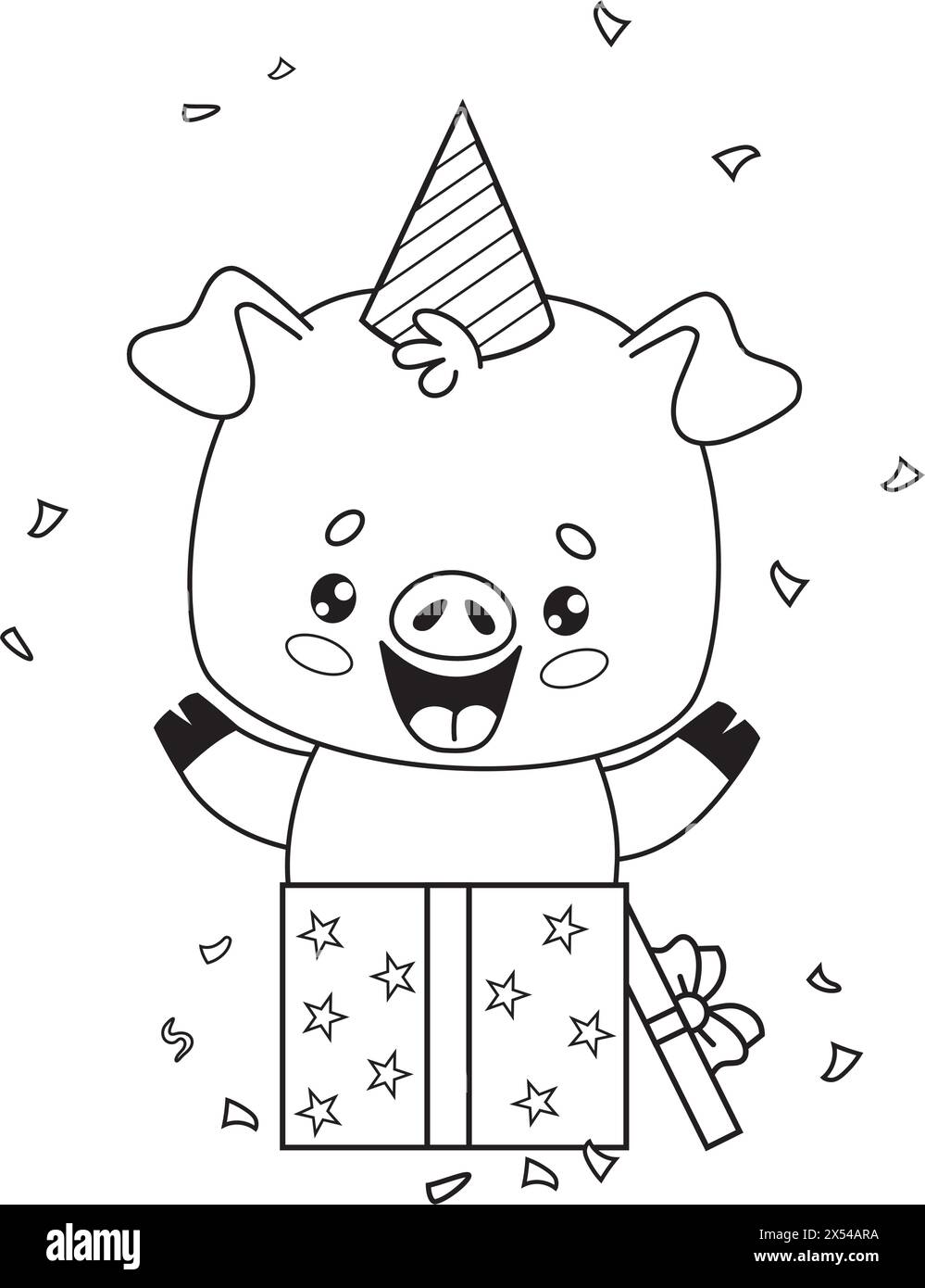 piggy wearing a hat coloring page free_7332