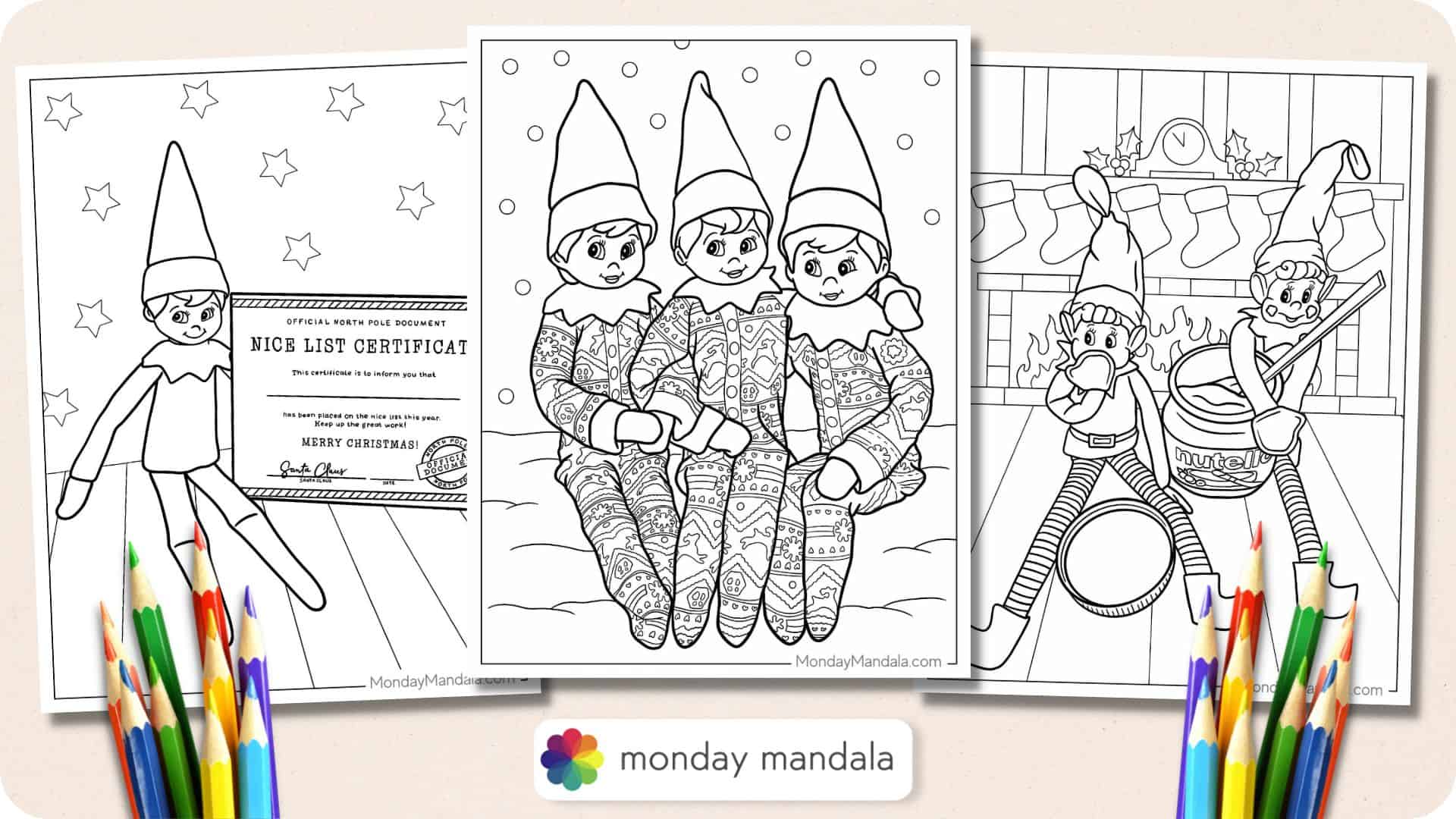 printable elf on the shelf coloring pages_9183