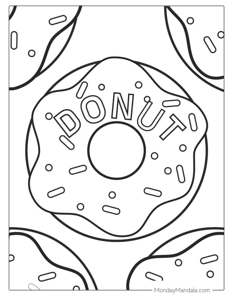 a donut coloring page_4828
