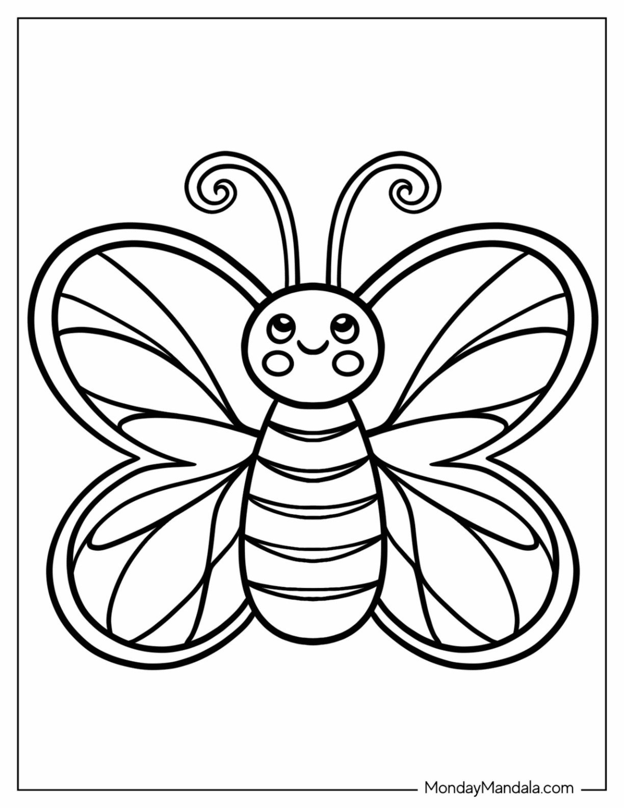 butterfly coloring pages for kids to print_8793