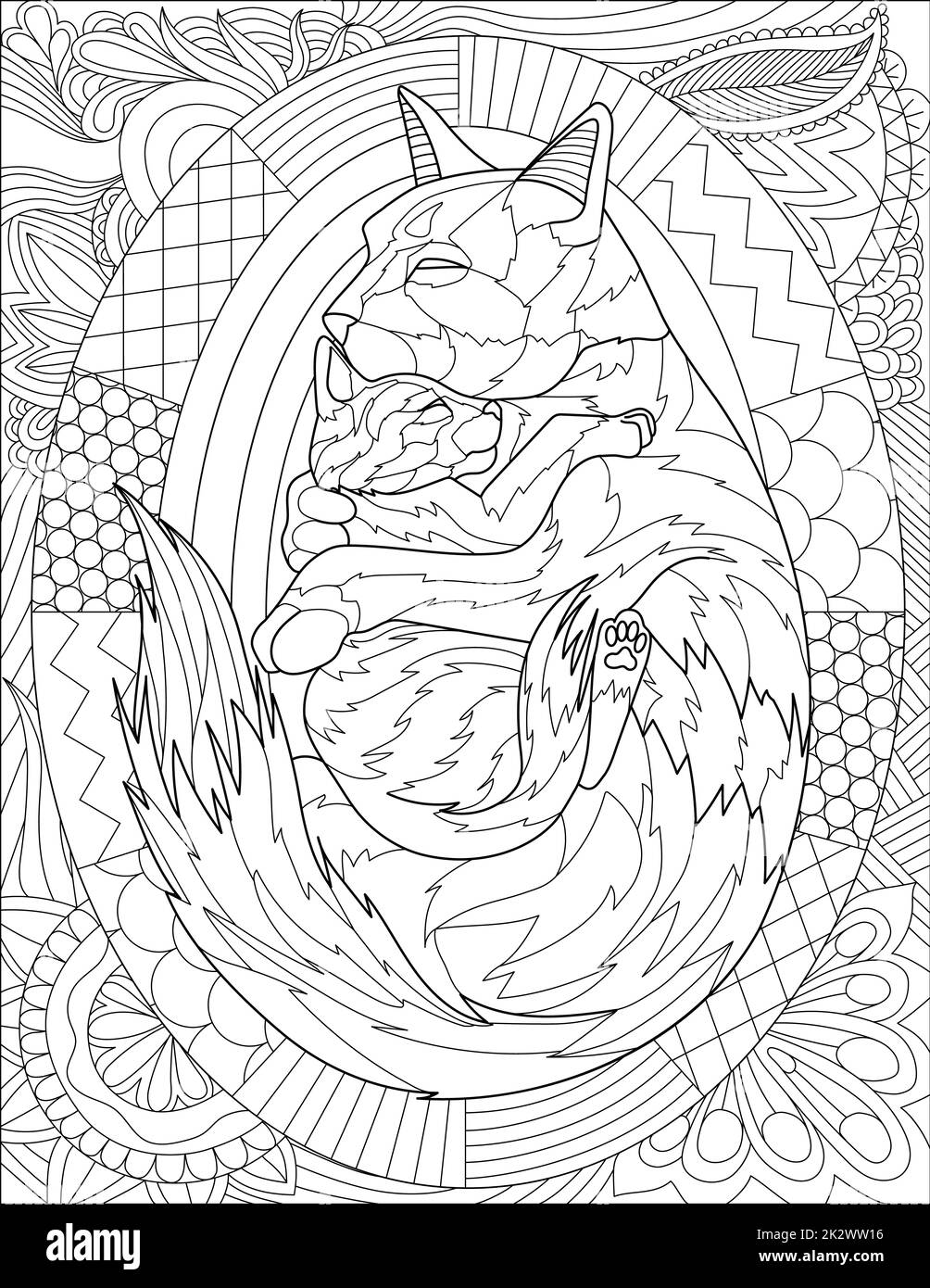 cats hard coloring pages for kids_1399