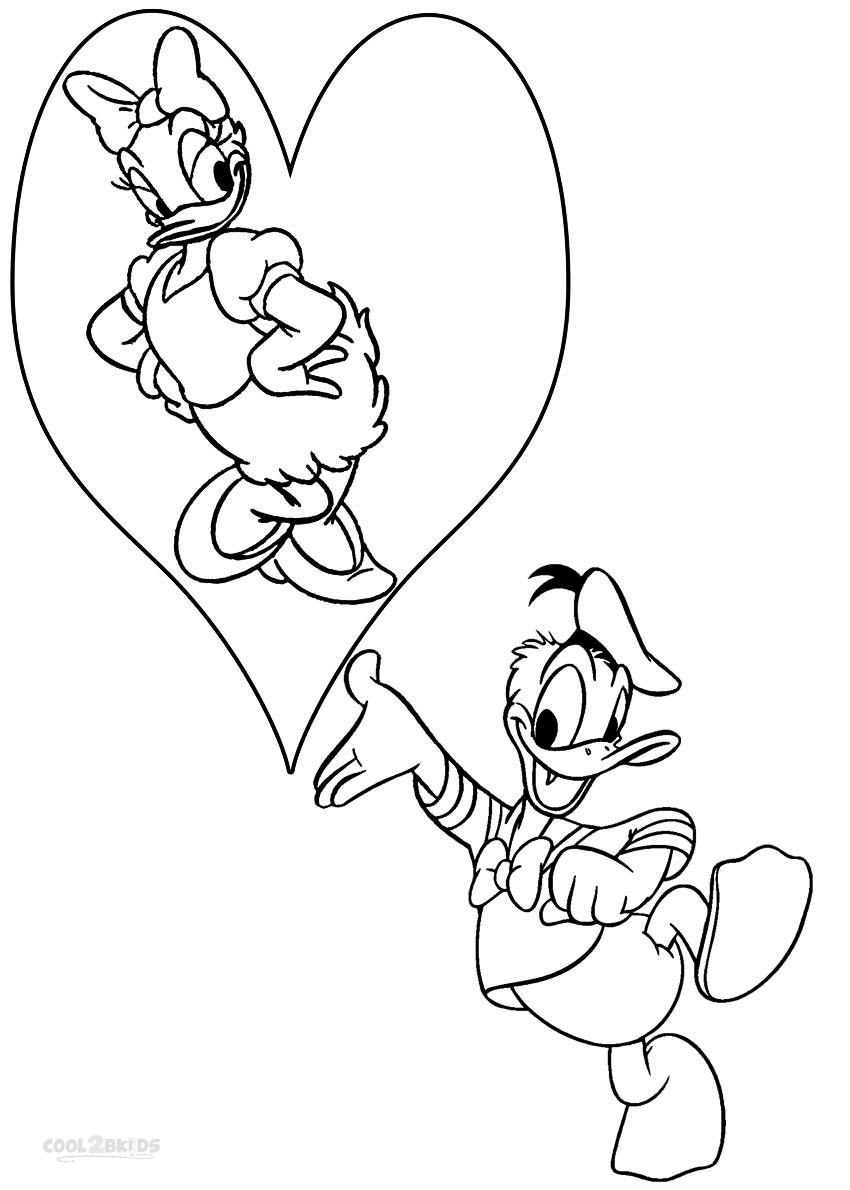 coloring pages of donald and daisy duck