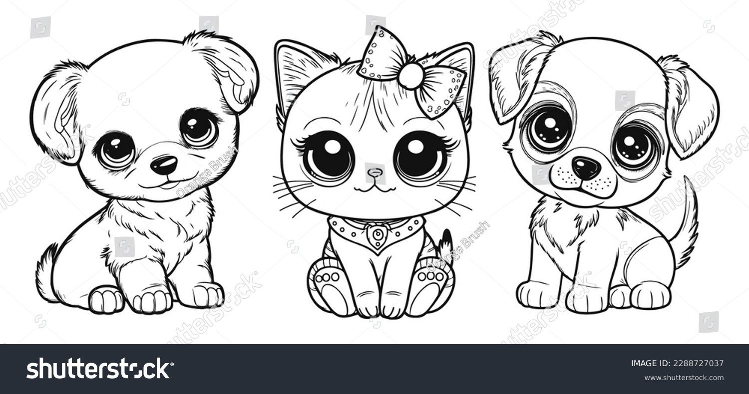 cute dog and cat mandala coloring pages