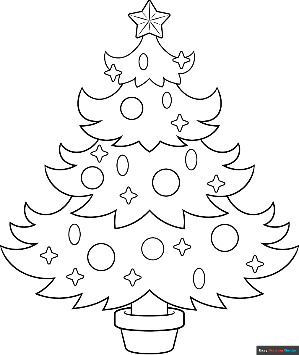 easy christmas coloring pages for kids_3863