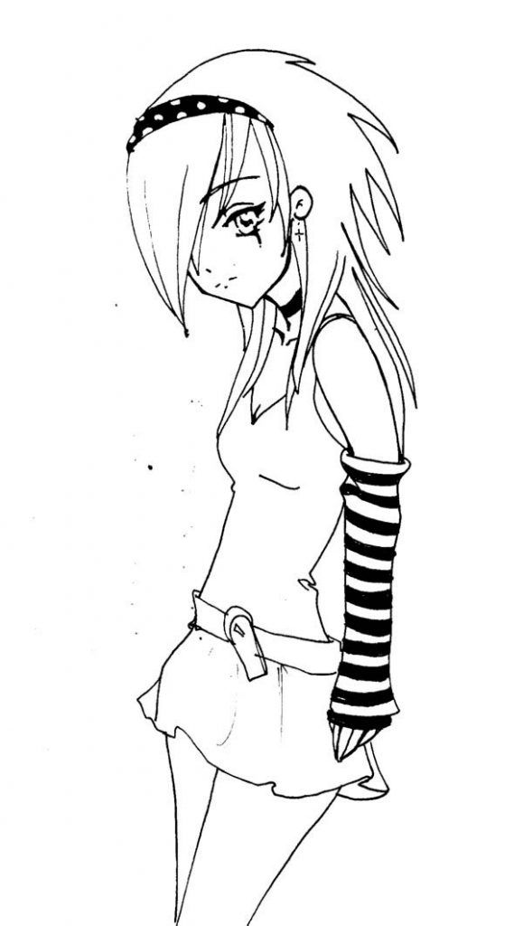 emo anime boy coloring pages_7529
