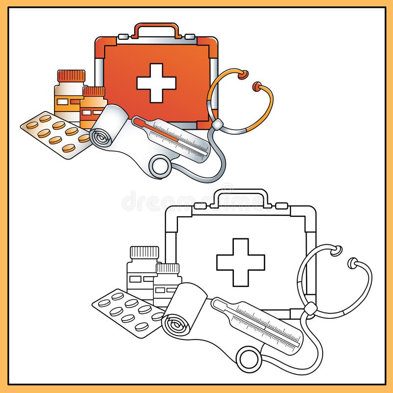 first aid kit printout coloring pages free_6728
