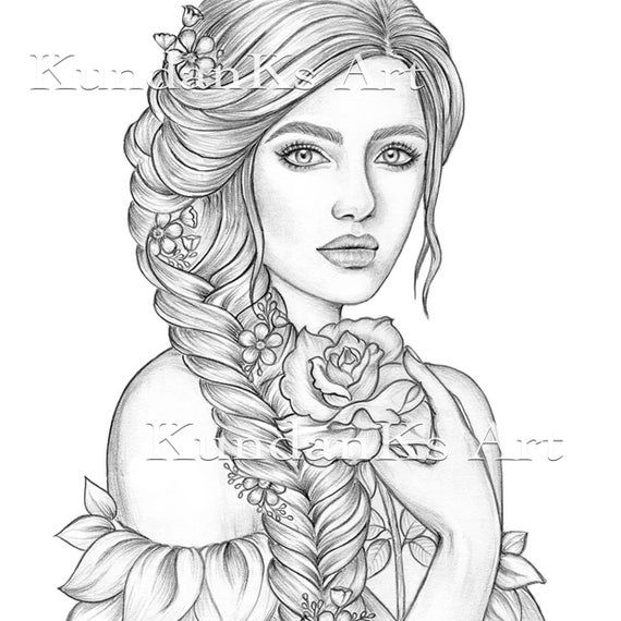 hard coloring pages for girls_9880